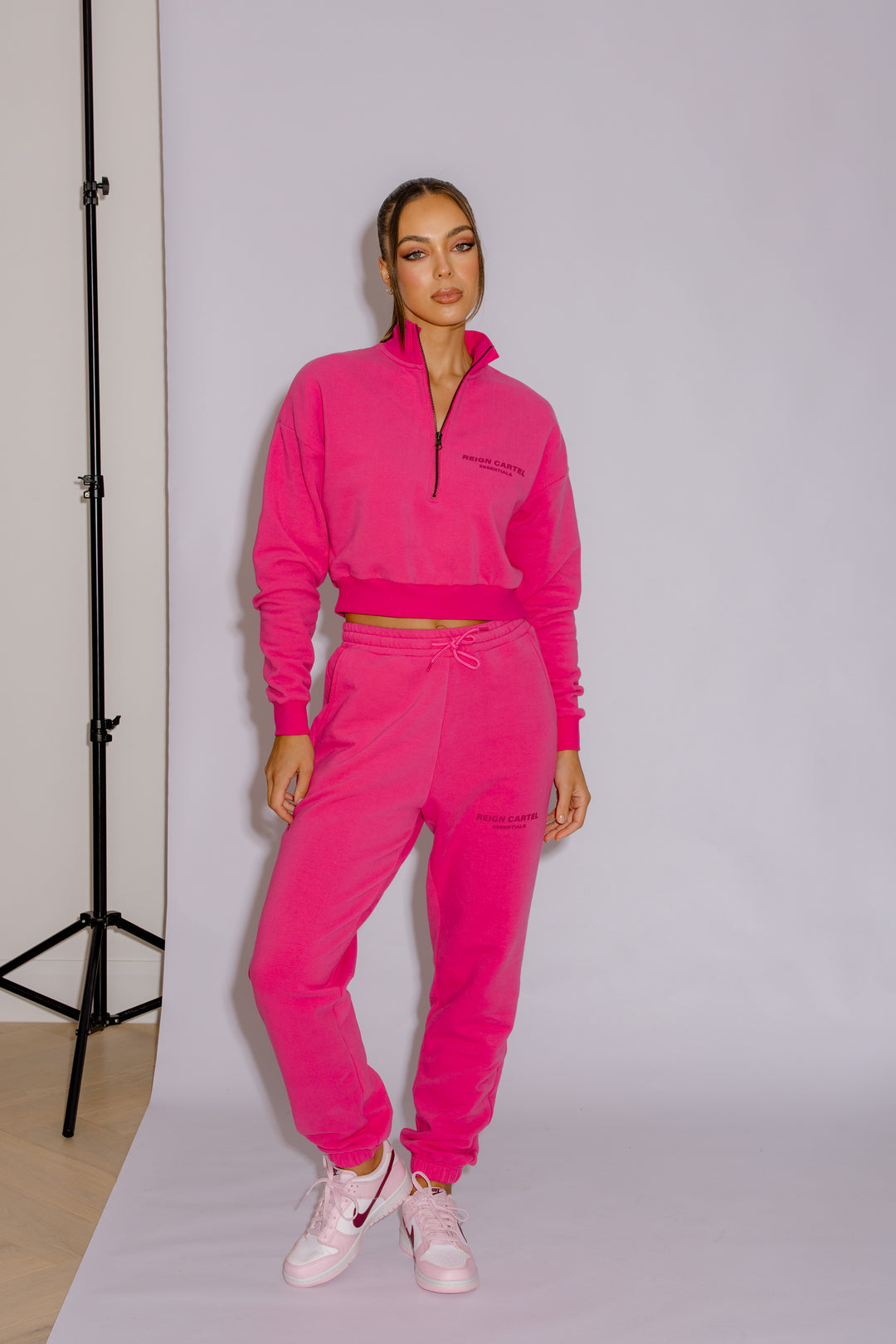 Bright pink cropped jumper best sale