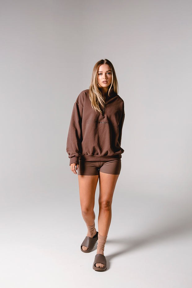 Half Zip Jumper Oversized | Brown